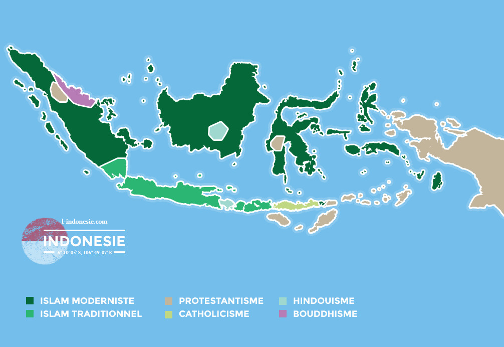 Carte Religion en Indonésie
